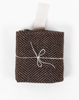 Big Linen Towel - Brown Pattern