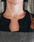 Linen Apron with Leather Details