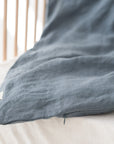 Linen Duvet Cover Set for Kids Blue Fog
