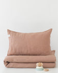 Linen Duvet Cover Set for Kids - Cafe Creme