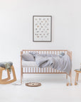 Linen Duvet Cover Set for Kids - Light Grey