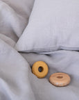 Linen Duvet Cover Set for Kids - Light Grey