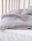 Linen Duvet Cover Set for Kids Light Grey