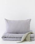 Linen Duvet Cover Set for Kids Light Grey