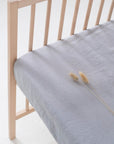 Light Grey Linen Fitted Sheet for Kids