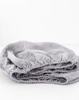 Light Grey Linen Fitted Sheet for Kids