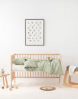 Linen Duvet Cover Set for Kids in Sage