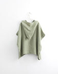 Linen Fine Waffle Poncho for Kids Sage