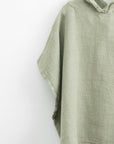 Linen Fine Waffle Poncho for Kids Sage