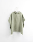 Linen Fine Waffle Poncho for Kids Sage