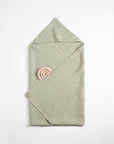 Linen Hooded Waffle Towel for Kids - Sage