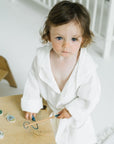 Linen Bathrobe for Kids - White