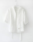 Linen Bathrobe for Kids - White