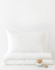 White Linen Duvet Cover Set for Kids