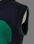 Organic Cotton Knit Jumper Vest - Blue