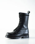 Black High Aviator Leather Boots