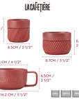Red Coffee Mugs Set of 3