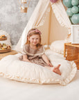 MINICAMP Large Floor Cushion with Ruffled Edges - Plush & Hypoallergenic for Kids by Minicamp at brixbailey.com