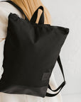 Backpack with black leather - 13" Laptop Pocket