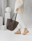 Brown Denim Everyday Tote Bag