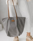 Stylish Grey Denim Tote – Durable & Chic for Summer by Muni at www.brixbailey.com