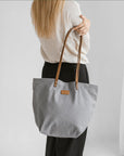 Grey Denim Tote Bag for Everyday Use