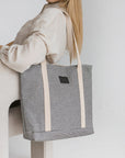 Stylish Striped Denim Tote – Durable & Handmade by Muni at www.brixbailey.com