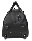 Leather Trolley Bag with Wheels & Ample Storage