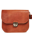 Light Brown Natural Leather Saddle Bag Large