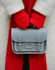 Leather Midi Satchel - Lilac Grey