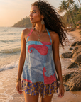 LILA Recycled Silk Wrap Beach Skirt/Mini Dress