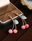 Dainty Cherry Blossom Micro-Crochet Earrings