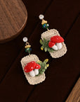 Magic Carpet Mushroom Earrings
