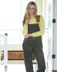 Adult Khaki Chunky Cord Dungarees