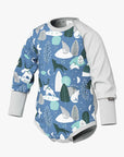 Long Sleeve Baby Bodysuit with Winter Animal Print