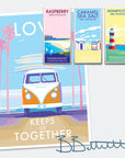 Love Keeps Us Together Vintage Retro Quote Poster