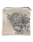 Highland Cow Linen Penny Purse