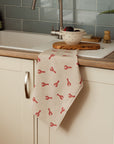 Red Lobster Linen Tea Towel