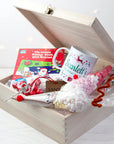 Personalised Festive Woodland Red Christmas Eve Box