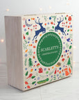 Personalised Festive Woodland Green Christmas Eve Box