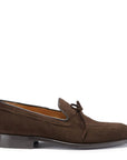 Brown Suede Goodyear Welted Laced Loafers