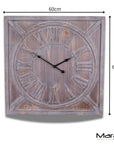 Large Square Wooden Clock 60cm 2 Colours