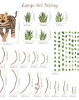 Large Safari Animals and Monkey Wall Decals, Jungle Animal Wall Stickers, Nursery Wall Decals, Repositionable Jungle Wall Decals
