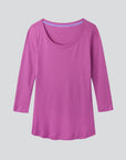 3/4 Sleeve Scoop Neck Cotton Modal T-Shirt