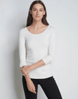 3/4 Sleeve Scoop Neck Cotton Modal T-Shirt