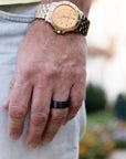Men's Black Ceramic Lion Ring
