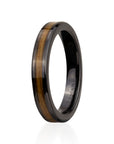 Black and Wood Grain Ceramic Ring for Men