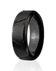 Mens Black Ceramic Statement Ring
