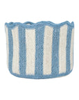 Stripy Scalloped Baskets - Dusty Blue