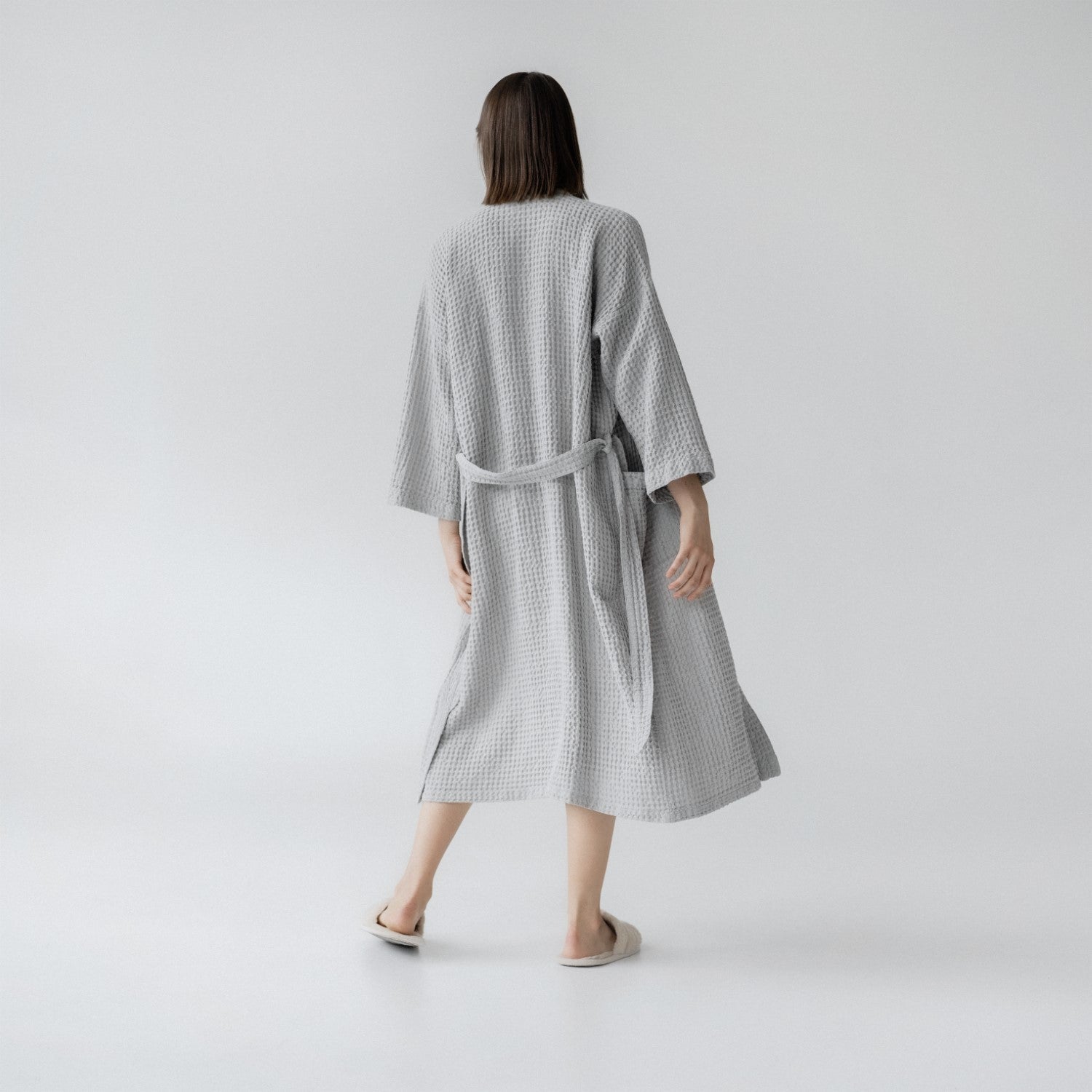 Honeycomb Waffle Linen Bathrobe